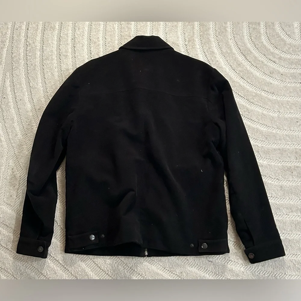 Vintage Banana Republic Men’s Collared Bomber Zip-up Jacket in Black - L